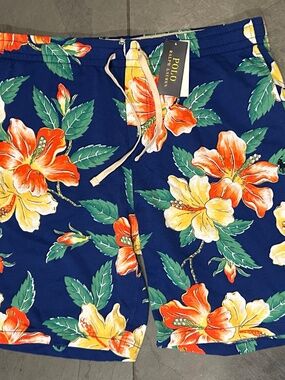 Polo Ralph Lauren Men's Floral Spa Terry Shorts Sz XL